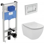 SET Унитаз подвесной с инсталляцией Ideal Standard Tesi Aquablade + клавиша Solea M1 SET Унитаз подвесной с инсталляцией Ideal Standard Tesi Aquablade + клавиша Solea M1